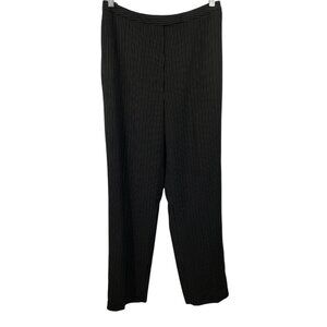 Vintage Dressbarn Womens Size 8 Black Pinstripe Dress Pants Trousers Lined